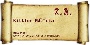 Kittler Mária névjegykártya