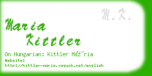 maria kittler business card